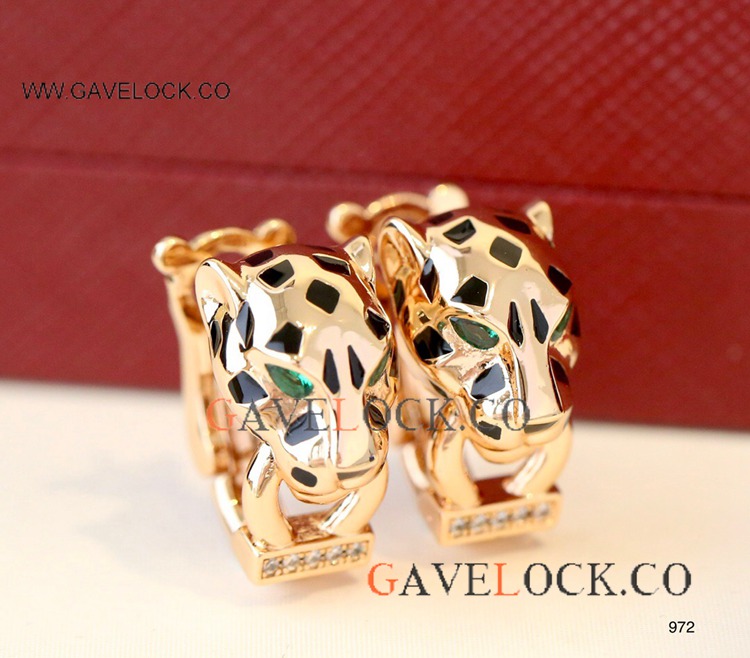 Clone Cartier Panthere Earring Rose Gold for Women